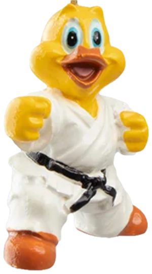 Bop the Kooshie — a small karate figurine